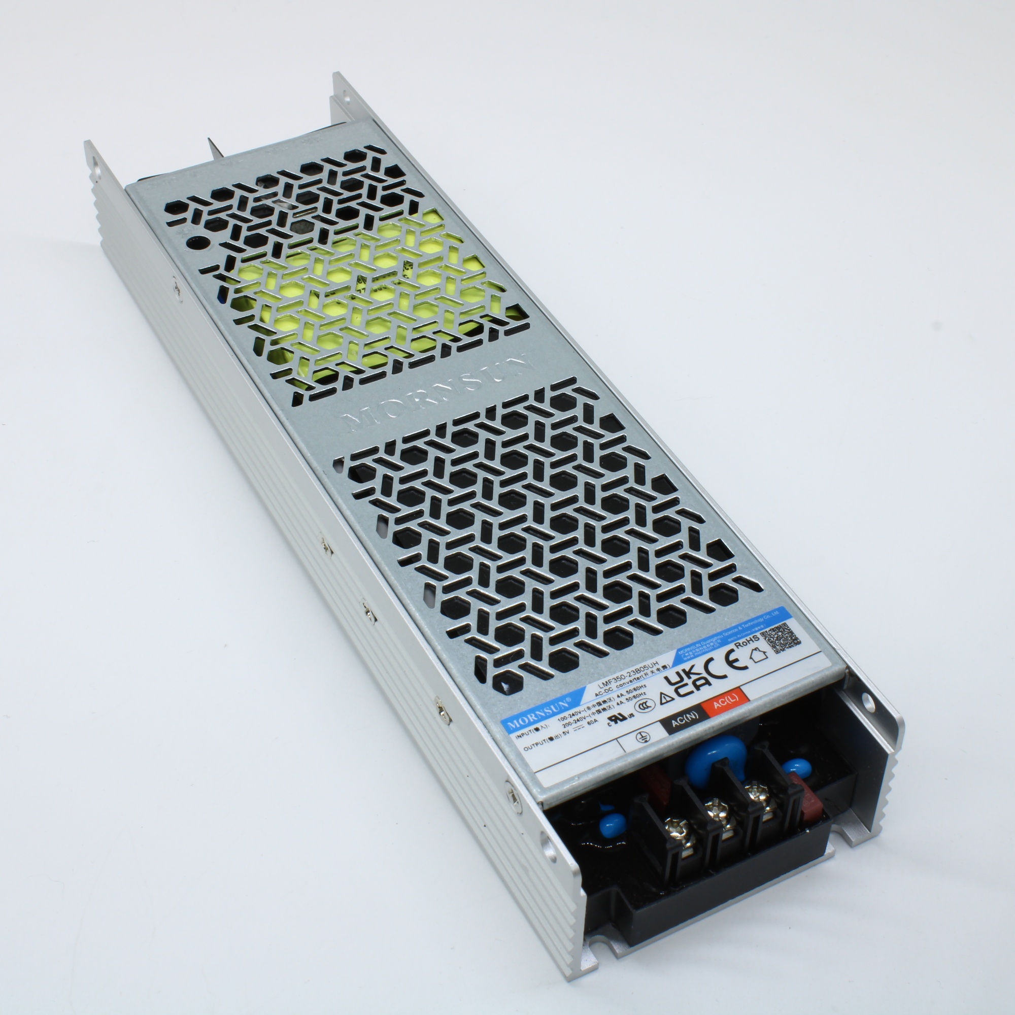 LMF350-23B05UH - Преобразователь AC-DC, 300Вт, вход 85...305В AC 47...63 Гц, выход 5В/60А, изоляция 4000В AC, в корпусе на шасси, -40...+85°C