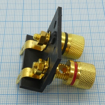 Зажим 0017 мет. Gold - терминал 35/27мм, 2 винтовых зажима