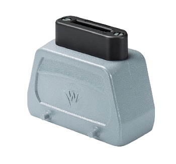 Крышка разъёма PodisCON 75.900.1628.0 - Крышка разъема, на плоский кабель podis, две защелки, кабельный ввод плоского кабеля сверху, цвет: серебристо-серый