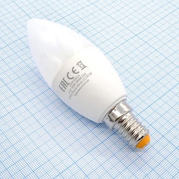 Лампа LED Wolta  10W тёпл свеча (271) - E14,3000K,115*37,композит