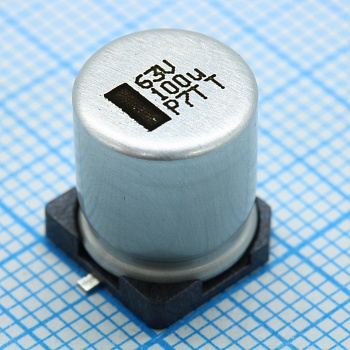 MAL214699805E3 - Конденсатор алюминиевый электролитический 100мкФ 63В ±20% (10 X 12мм) для поверхностного монтажа 550мА 2000час 125°С автомобильного применения