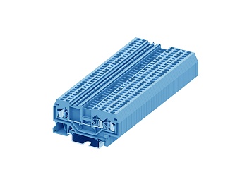 Проходная клемма 215954 - Проходная клемма, TA1.5, 3 точки подключения, тип фиксации провода: пружинный, номинальное сечение: 1,5 мм кв., 18A, 800V, ширина: 4 мм, цвет: синий, тип монтажа: DIN 35