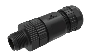 Вилочный разъем PS-M12A-06P-MM-SL7001 - Вилочный разъем на кабель, 6 полюсов, M12, прямой, фиксация провода пайкой, A-Code, диаметр кабеля: 4,0-8,0 мм, сечение: 0,25 - 0,34 мм кв., 2A, 30V, корпус из пластика, резьбовой фиксатор разъемного соединения плас