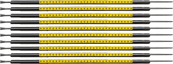 brd333050 - SCNG-05-0 клипсы жёлтые, 300шт/упак, для провода 1,4-1,8мм диаметра, легенда 0