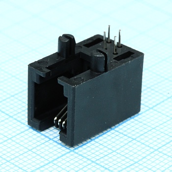 KLS12-135-4P4C-1-01 - Разъем модульный TJ4-4P4C монтаж в отверстие