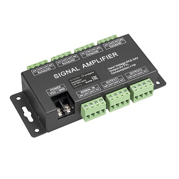 Усилитель сигнала LN-SPI-6CH (5-24V) 033094 - Делитель для SPI контроллеров. Разветвляет и восстанавливает цифровой сигнал на 6 выходов для SPI-лент. Позволяет подключить в 6 раз больше лент к одному SPI контроллеру. Напряжение питания 5-24 B. Размеры 140