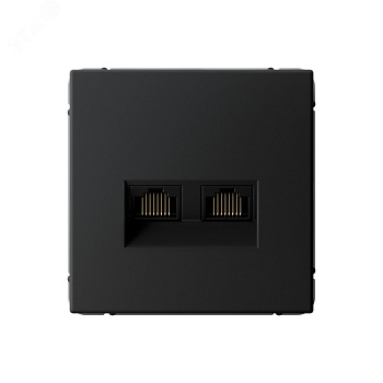 ARTGALLERY розетка двойная компьютерная RJ45+RJ45, кат.6А, механизм, карбон GAL001088