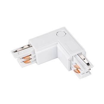 Коннектор угловой LGD-4TR-CON-L-EXT-WH (C) 024718 - Угловой коннектор 90 градусов, питание по внешней стороне (определение необходимого коннектора происходит относительно контакта заземления системы). Цвет белый. 99х99х33 мм с контактами, 66х66х33 мм без 