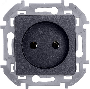 Розетка 1-м СП Inspiria 16А IP20 250В 2P механизм антрацит Leg 673713