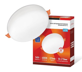 Светильник светодиодный RLP-FL 36Вт 230В 4000К 3240лм 223мм с рег. монтаж. 45-190мм IP20 встраив. безрамочн. панель бел. 4690612036717