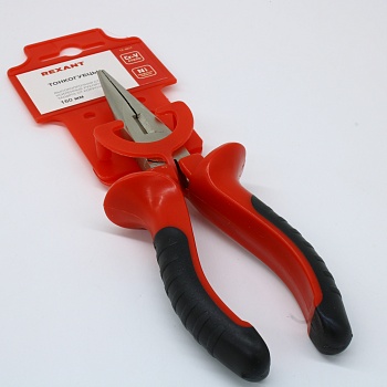 Тонкогубцы 160мм никелированные - двухкомпонентные рукоятки, высокоуглеродистая сталь CrV