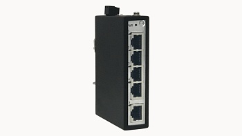 Коммутатор неупр. DSW-A5K0005 - Коммутатор неуправляемый, 5 портов RJ-45, 10/100BaseT, номинальное напряжение 12/24/48 VDC и 24 VAC, IP30, рабочая температура: -40°C~+75°C, монтаж DIN35