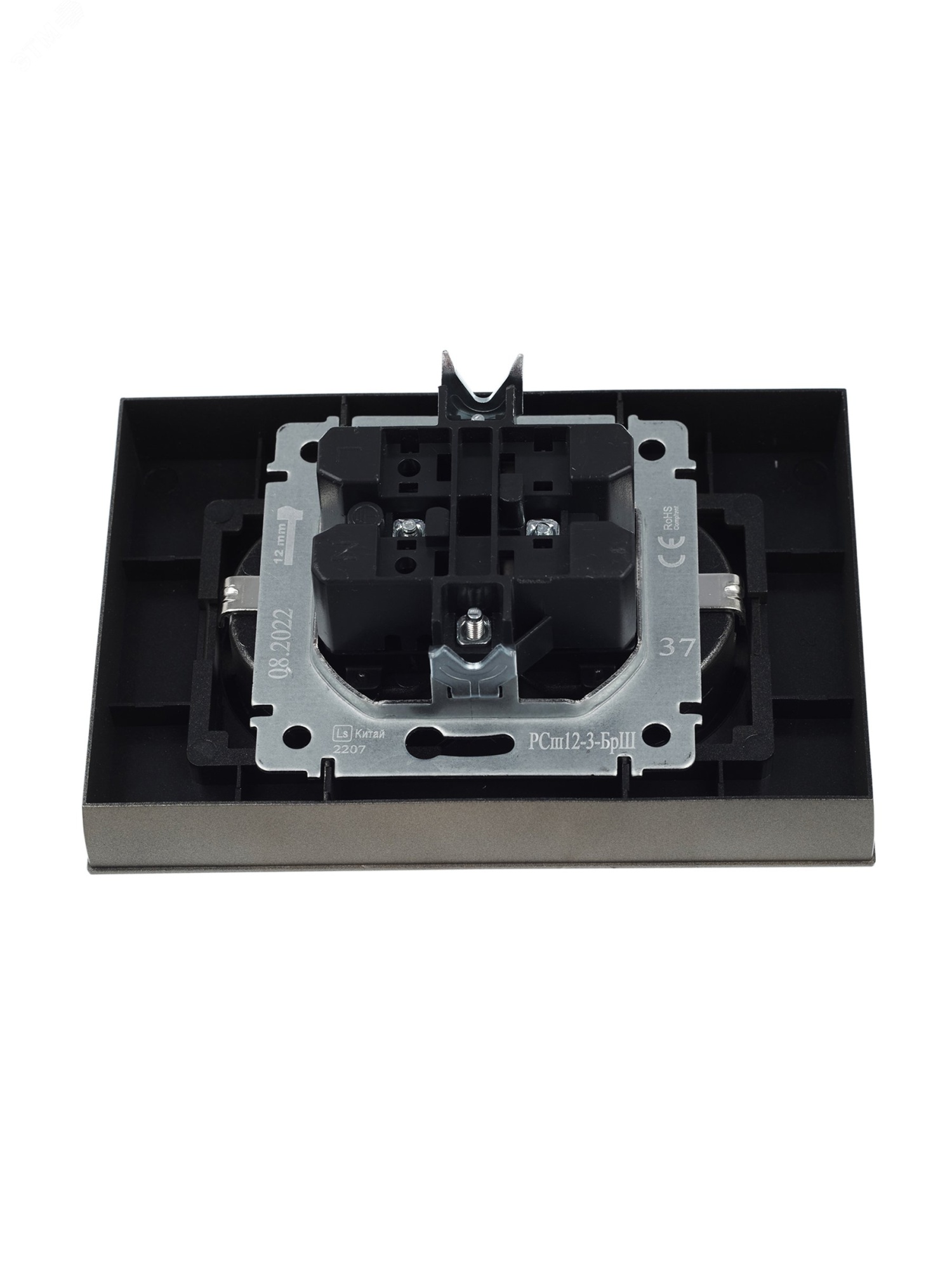 Розетка 2-м СП BRITE РСш12-3-БрШ 16А в сборе с заземл. защ. шторки шампань BR-R24-16-K37-F