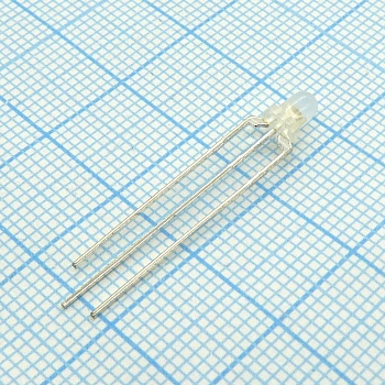 L-115WEGW - Светодиод 3мм/красный/625нм/10-40мкд/ - зеленый/568нм/10-35мкд/белый матовый/60°