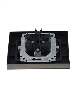 Розетка 2-м СП BRITE РСш12-3-БрШ 16А в сборе с заземл. защ. шторки шампань BR-R24-16-K37-F