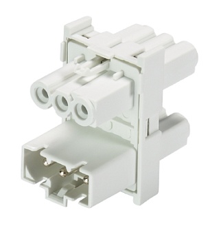 Распределительное устройство ST15I3V 3P1 - Распределительный блок, 3 полюса, 1 вход / 3 выхода, тип H, номинальное напряжение: 250V, номинальный ток: 16A, цвет корпуса: белый, серия gesis GST15I3