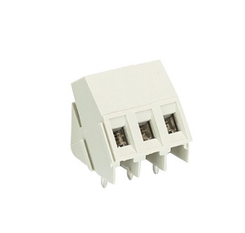 Клемма Wiecon 8135 / 3 OB - Клемма на печатную плату, подвод кабеля по углом 35 гр., без маркировки, 3 полюса, шаг: 5,00 мм, винтовая фиксация провода, 300V, 16А, цвет: серый, серия 8135