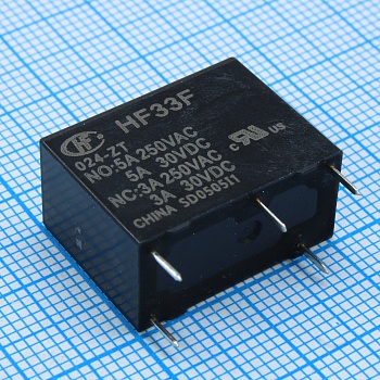 HF33F/024-ZT - Реле силовое 5А одна группа на переключение катушка 24В