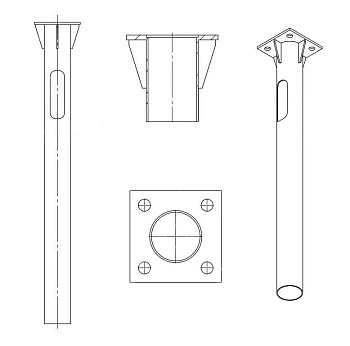 Деталь фундамента закладная для ОГКф-5 UMECON МК 90053 ФМ-0.108-1.25-140(10) фл. 190х190 грунт 1461134А