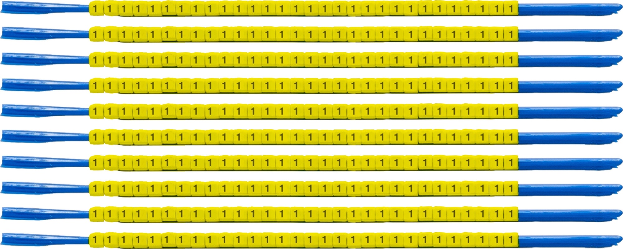 brd333001 - SCNG-07-1 клипсы жёлтые, 300шт/упак, для провода 1,9-2,4мм диаметра, легенда 1