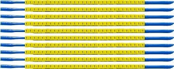 brd333001 - SCNG-07-1 клипсы жёлтые, 300шт/упак, для провода 1,9-2,4мм диаметра, легенда 1