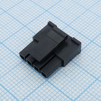 436450400 - Корпус разъема, однорядный, Серия Micro-Fit 3.0, Гнездо, 4 вывод(-ов), 3 мм