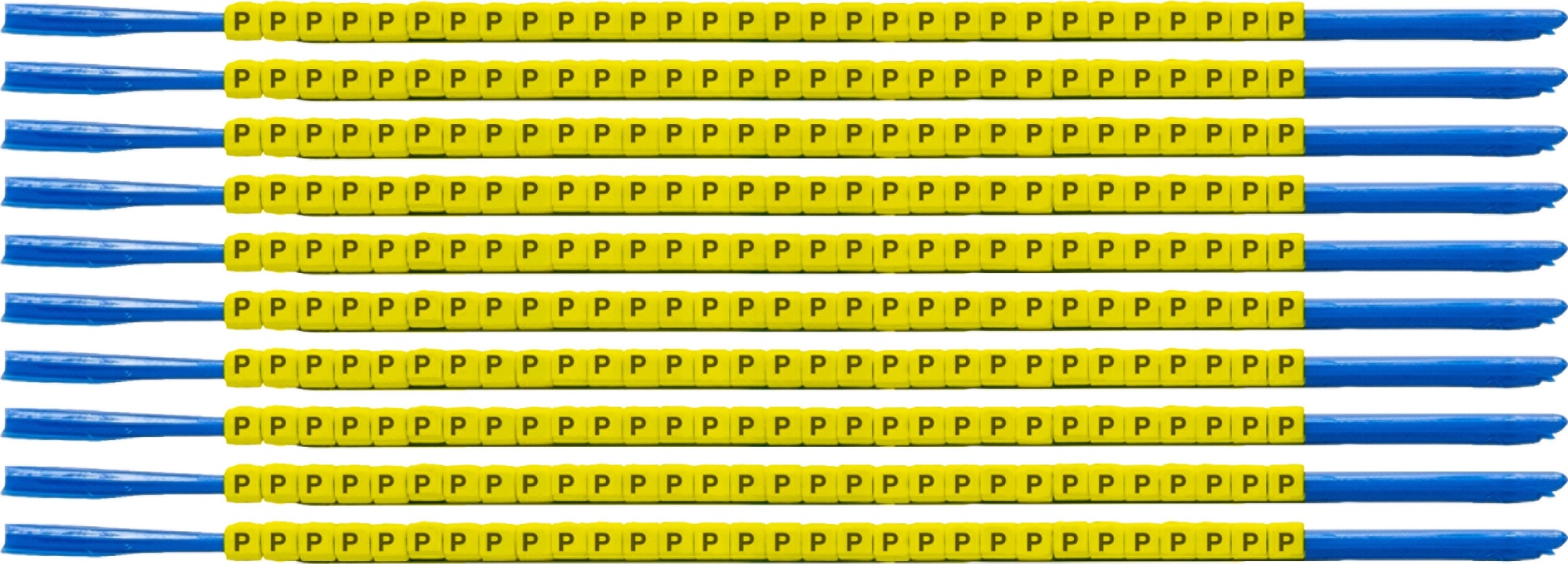 brd333025 - SCNG-07-P клипсы жёлтые, 300шт/упак, для провода 1,9-2,4мм диаметра, легенда P