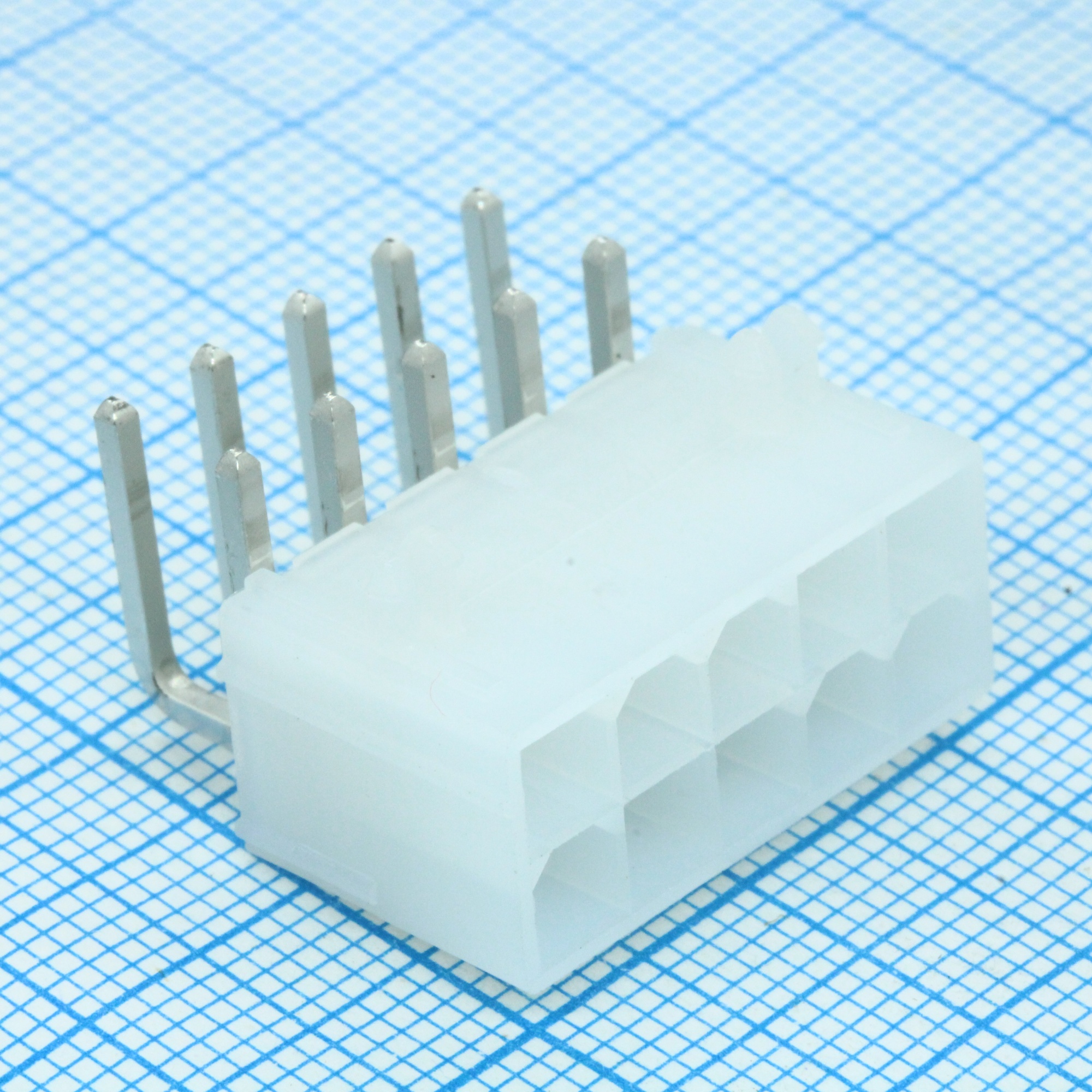 39301100 - Прямоугольный разъем, Серия Mini-Fit 4.2мм 10 контакт(-ов), Штыревой Разъем угловой, сонтаж в отверстие россыпь