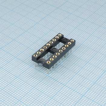 DS1001-01-18BT1NSF6S - DIP-панель цанговая под микросхему 18pin, шаг 2.54мм, ширина 7.62мм, 3А, -40 +105С