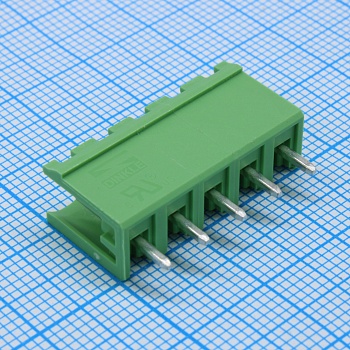 5EHDV-05P - Колодка клеммная (розетка) на плату 5 контакт(ов) шаг 5.00 мм 300В 15А