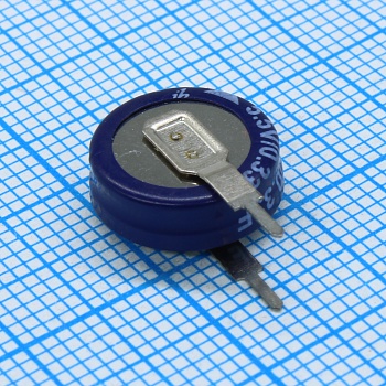 JGAV5R5D334Z047B - Ионистор стандартный мини 5,5V, 0,33F, -25...+70°C, 1000h, 11,5x12.3mm, вертикального исполнения