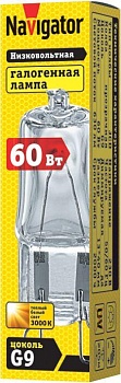 Лампа галогенная 94 216 JCD9 60Вт капсульная G9 3000К 230В clear 2000h 94216