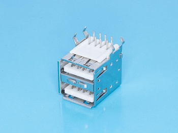 USBA-2J - Разъем USB, тип А, гнездо на плату, двойной, тип 1