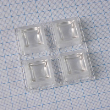 C12361_HB-2X2-W - Квадратная модуль линза 2x2 на 4светодиода LG Innotek серии  LEMWA33X, эфф=86%, 53°,  50x50mm  H:8,5mm