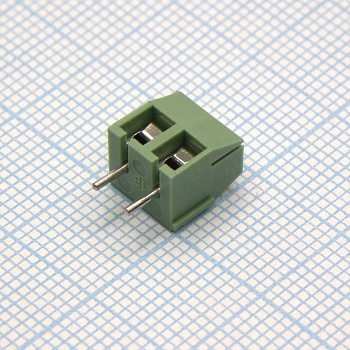 DG350-3.96-02P-14-00A(H) - Винтовой клеммный блок с защитой провода, 2 контакта. Серия DG350-3.96