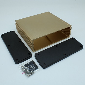 ALUG708GD160 - Алюминиевый золотой корпус с черными торцевыми панелями