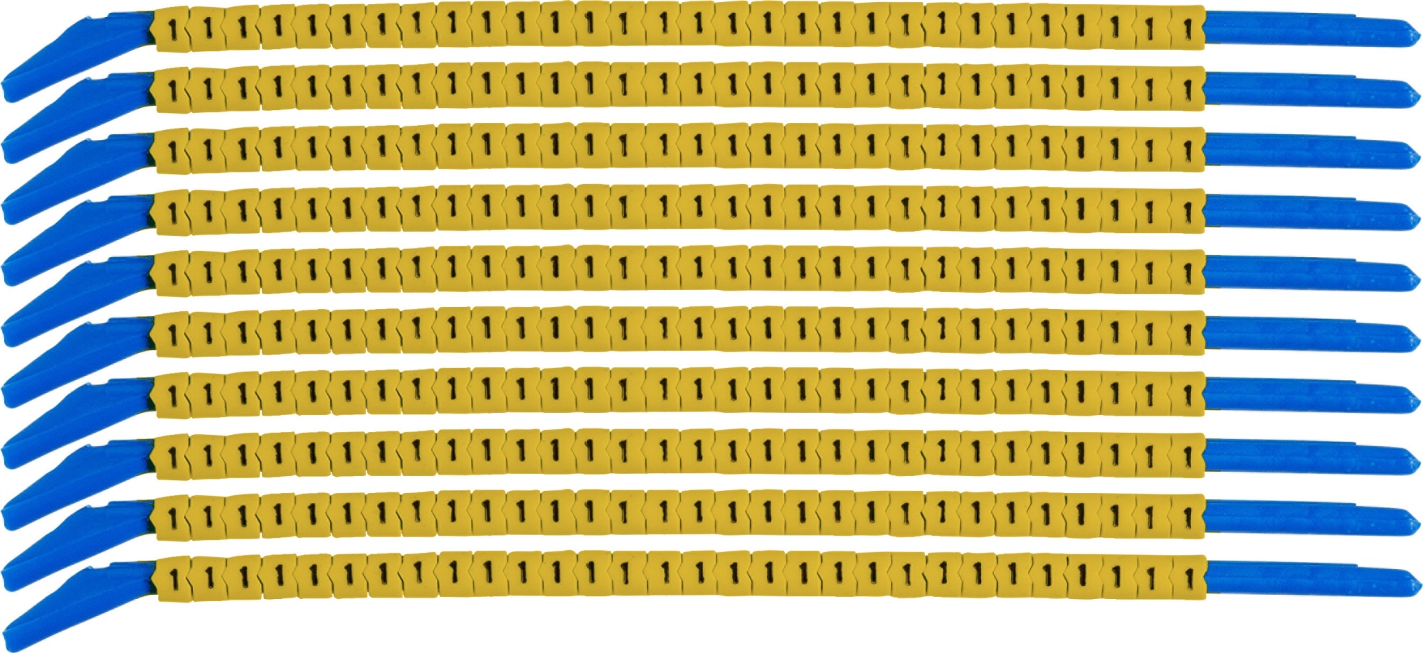 brd333201 - SCNG-13-1 клипсы жёлтые, 300шт/упак, для провода 3,4-3,8мм диаметра, легенда 1