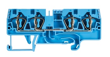Клемма сдв. WKFN 4 D2/2/35 BLAU - Проходная клемма, 4 точки подключения, тип фиксации провода: пружинный, номинальное сечение: 4 мм кв., 32A, 800V, ширина: 6 мм, цвет: синий, тип монтажа: DIN 35