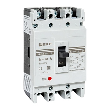 Выключатель автоматический 3п 100/63А 35кА ВА-99М PROxima mccb99-100-63m