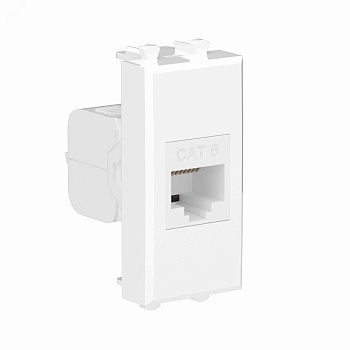 Розетка компьютерная 1мод. Avanti "Белое облако" RJ45 кат.6 без шторок модульная механизм 4400691