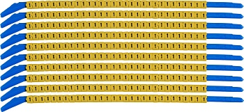 brd333201 - SCNG-13-1 клипсы жёлтые, 300шт/упак, для провода 3,4-3,8мм диаметра, легенда 1