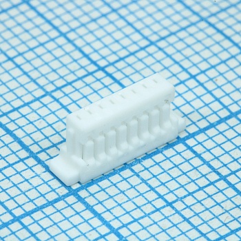 SHR-08V-S-B - Корпус разъема RCP 8 контактов 1мм монтаж на кабель белый коробка