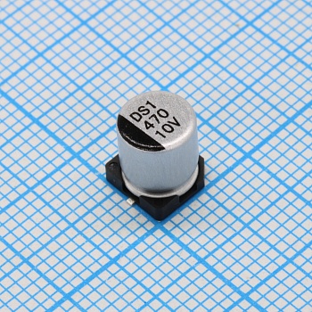 CDS010M471E7DPKKKV00R - Конденсатор алюминиевый электролитический SMD 470мкФ 10В ±20% (6.3х7.7)мм 0.2Ом 600мА 2000час 105°C лента на катушке