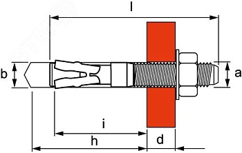 Анкер клиновой М8х65 усилен. CM480865