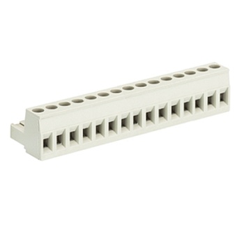 Розетка Wiecon 8213 B / 15 OB - Розеточный разъем, угловой, на кабель, шаг 5,08 мм, 15 полюсов, номинальное сечение: 2,5 мм кв., винтовая фиксация провода, 400V, 12А, без маркировки, цвет: серый, серия 8213 B