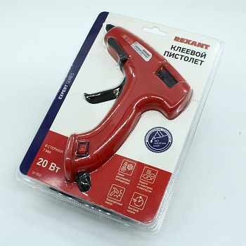 Пистолет клеевой Эксперт, 20W, 7мм - Пистолет клеевой 20Вт 7мм с выключателем