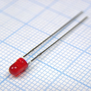 L-7104LID - Светодиод 3мм/красный/625нм/0.7-3мкд/40°/2мА