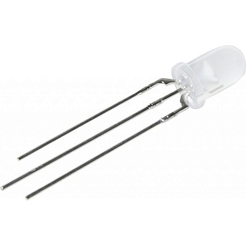 FYL-3015EGW - Светодиод 3мм/красный/635нм/15мкд - зеленый/570нм/10мкд/белый матовый/60°