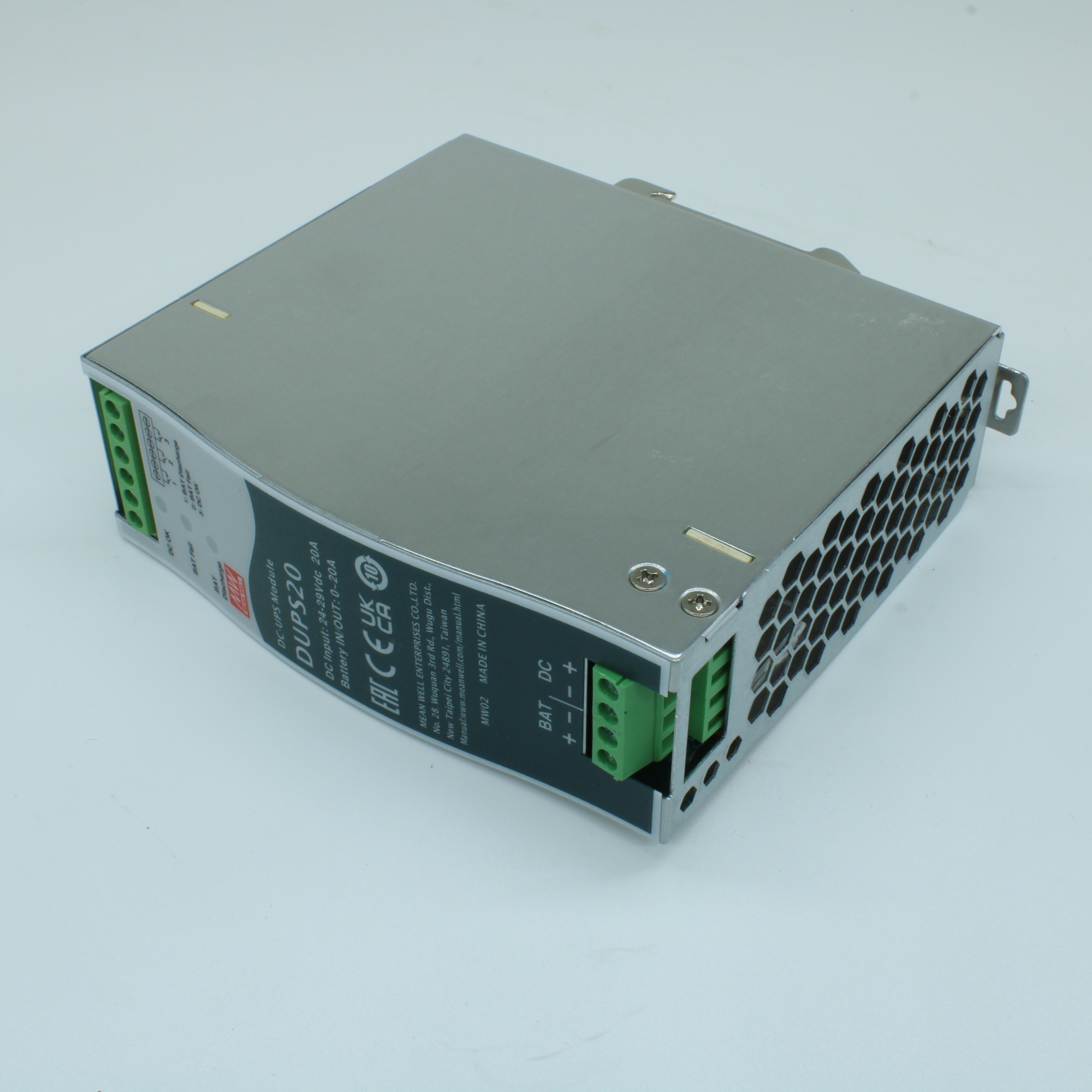 DUPS20 - DC-DC, DIN-рейка контролер для UPS систем для аккумуляторов 4…135а*ч, вход 24…29В DC, выход 21…29В/20А, 125.2х40х113.5мм, -30…+70°С