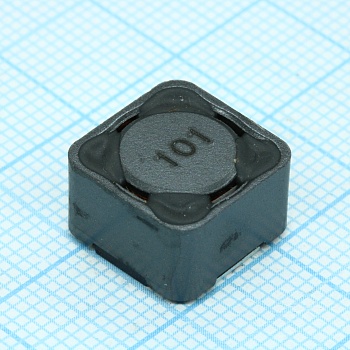 SRR1280-101M - Катушка индуктивности силовая проволочная экранированная 100мкГн ±20% 1кГц 18Q-Фактор феррит 2.1A 150мОм по постоянному току лента на катушке